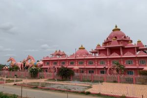 Pink color concrete tomb building