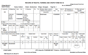 land record of rights RoRs