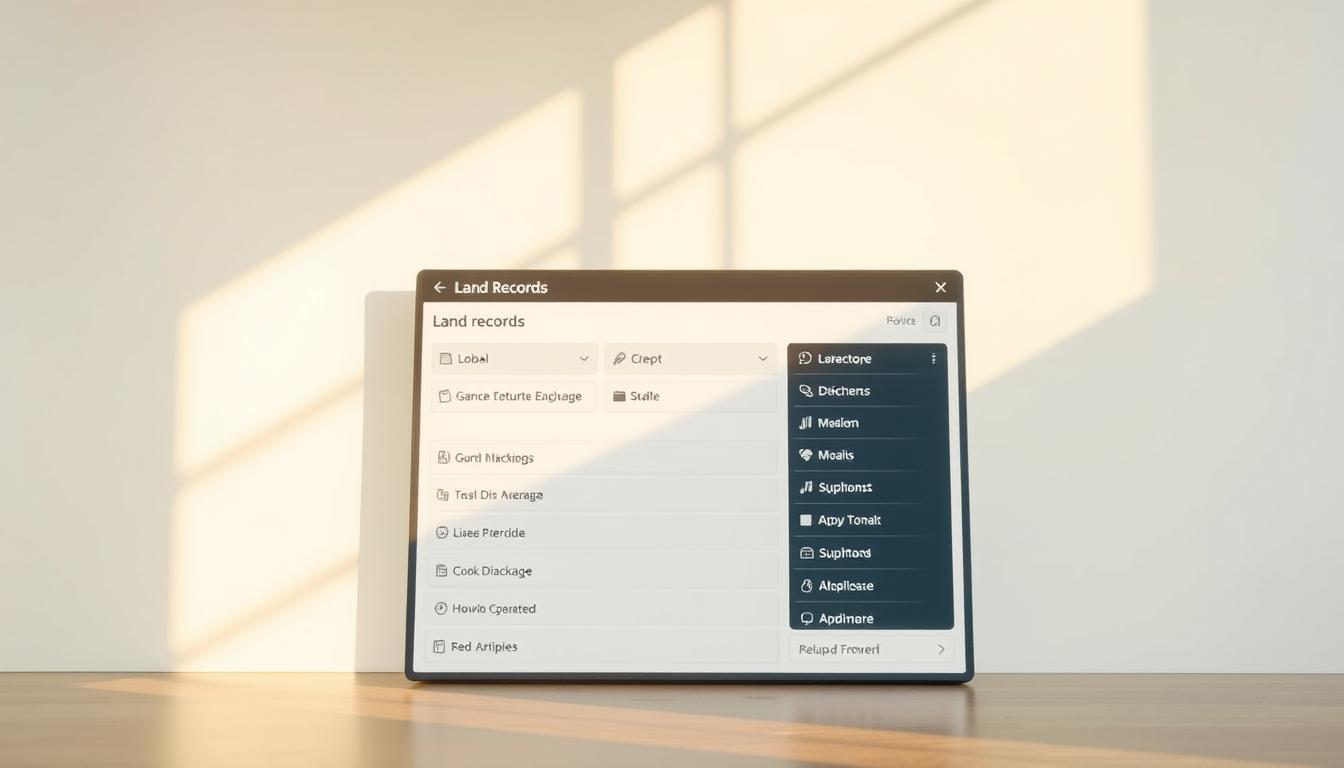 Land records portal dropdown menus